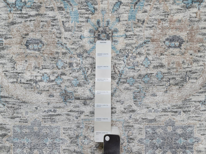 2'6" x 27'9" New Hand Knotted Ivory Wool & Silk Runner Oriental Rug - MOA10291163