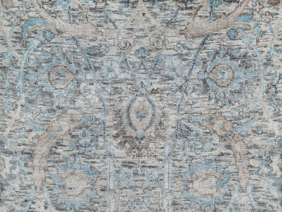 2'6" x 27'9" New Hand Knotted Ivory Wool & Silk Runner Oriental Rug - MOA10291163