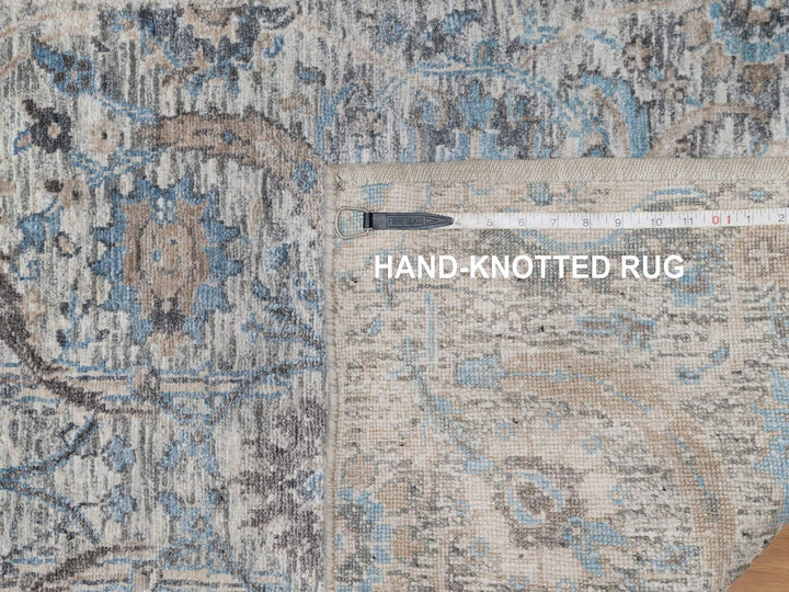 2'6" x 27'9" New Hand Knotted Ivory Wool & Silk Runner Oriental Rug - MOA10291163