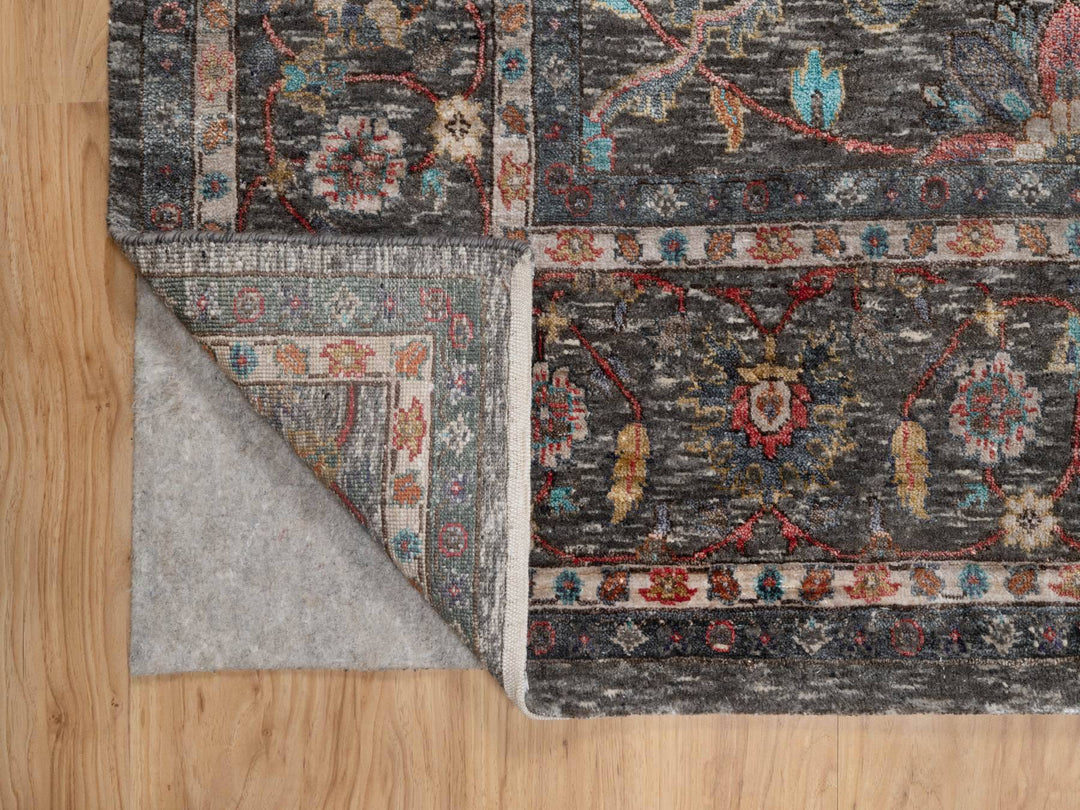 7'9" x 10'2" New Hand Knotted Brown Wool & Silk Rectangle Oriental Rug - MOA10291166