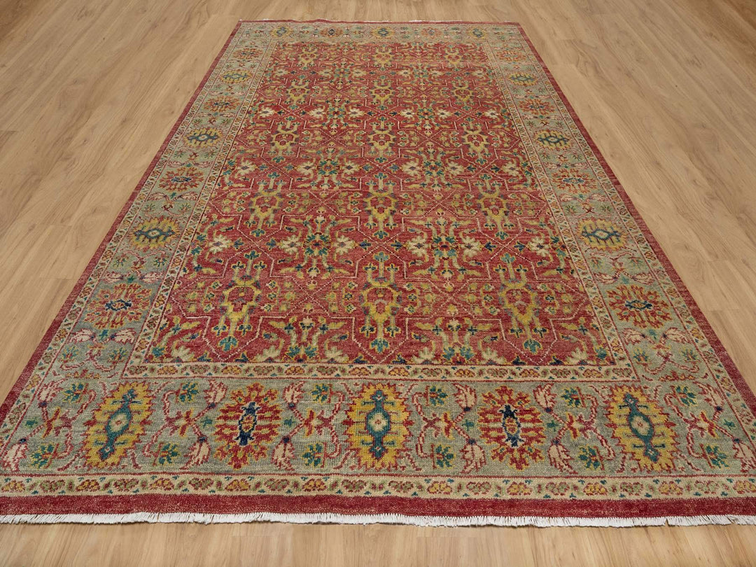 9'11" x 14'2" New Hand Knotted Red Wool Rectangle Oriental Rug - MOA10291174