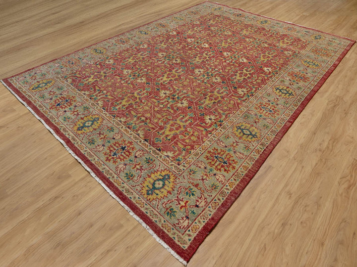 9'11" x 14'2" New Hand Knotted Red Wool Rectangle Oriental Rug - MOA10291174