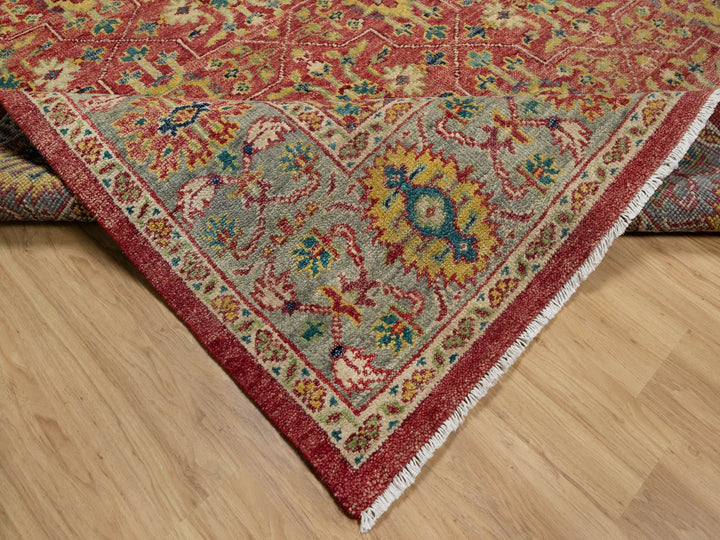9'11" x 14'2" New Hand Knotted Red Wool Rectangle Oriental Rug - MOA10291174