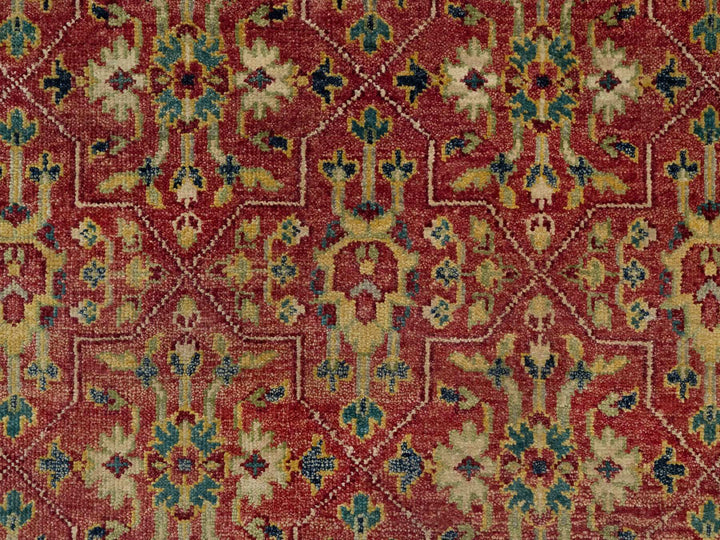9'11" x 14'2" New Hand Knotted Red Wool Rectangle Oriental Rug - MOA10291174