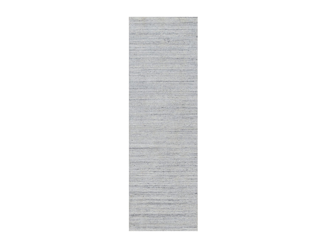 2'6" x 8'0" New Hand Loomed Ivory Wool Runner Oriental Rug - MOA10291178