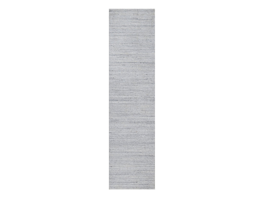 2'6" x 10'0" New Hand Loomed Ivory Wool Runner Oriental Rug - MOA10291179