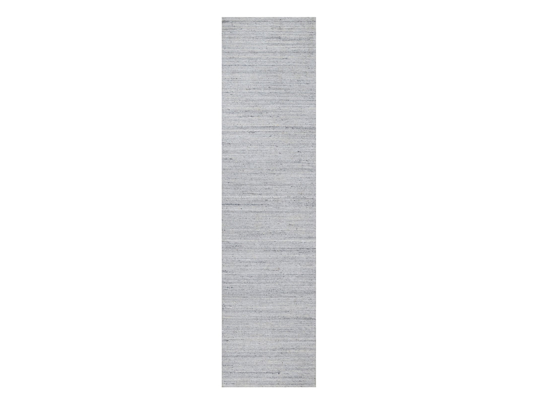 2'6" x 10'0" New Hand Loomed Ivory Wool Runner Oriental Rug - MOA10291180