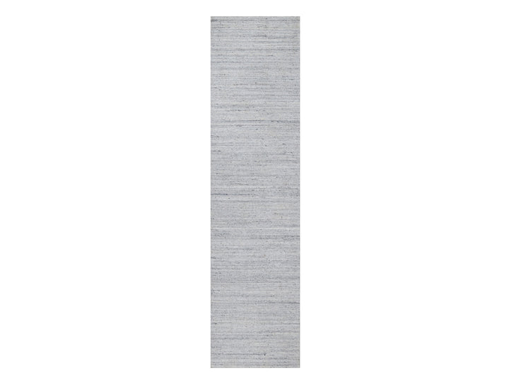 2'6" x 10'0" New Hand Loomed Ivory Wool Runner Oriental Rug - MOA10291180