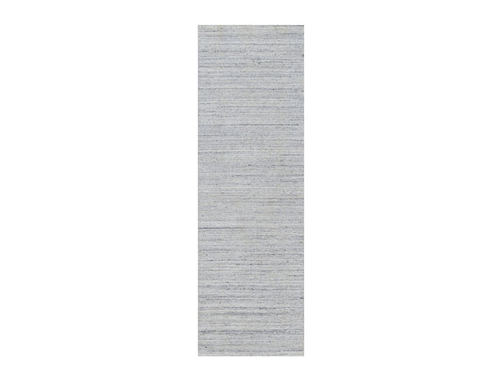 2'6" x 8'0" New Hand Loomed Ivory Wool Runner Oriental Rug - MOA10291181