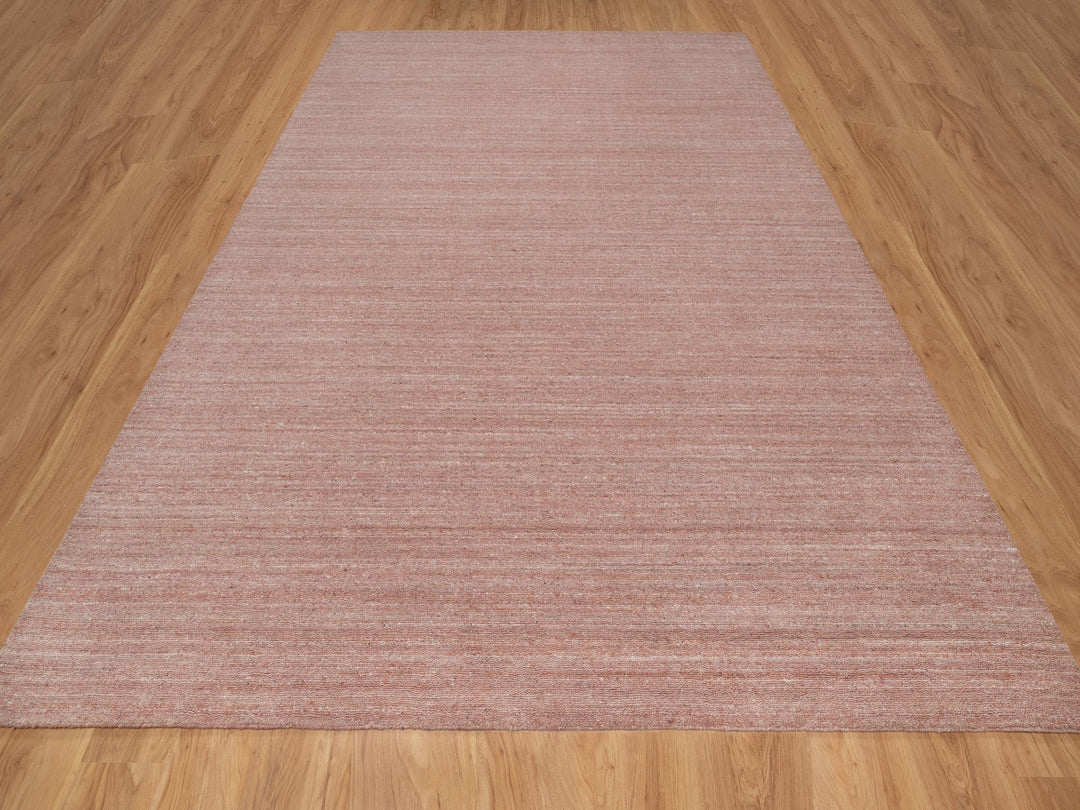 9'0" x 12'0" New Hand Loomed Pink Wool Rectangle Oriental Rug - MOA10291196