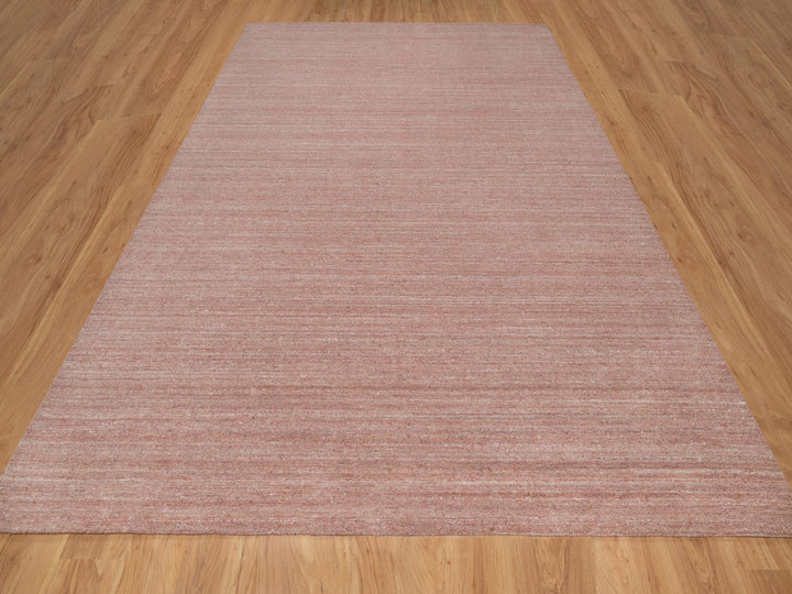 9'0" x 12'0" New Hand Loomed Pink Wool Rectangle Oriental Rug - MOA10291196
