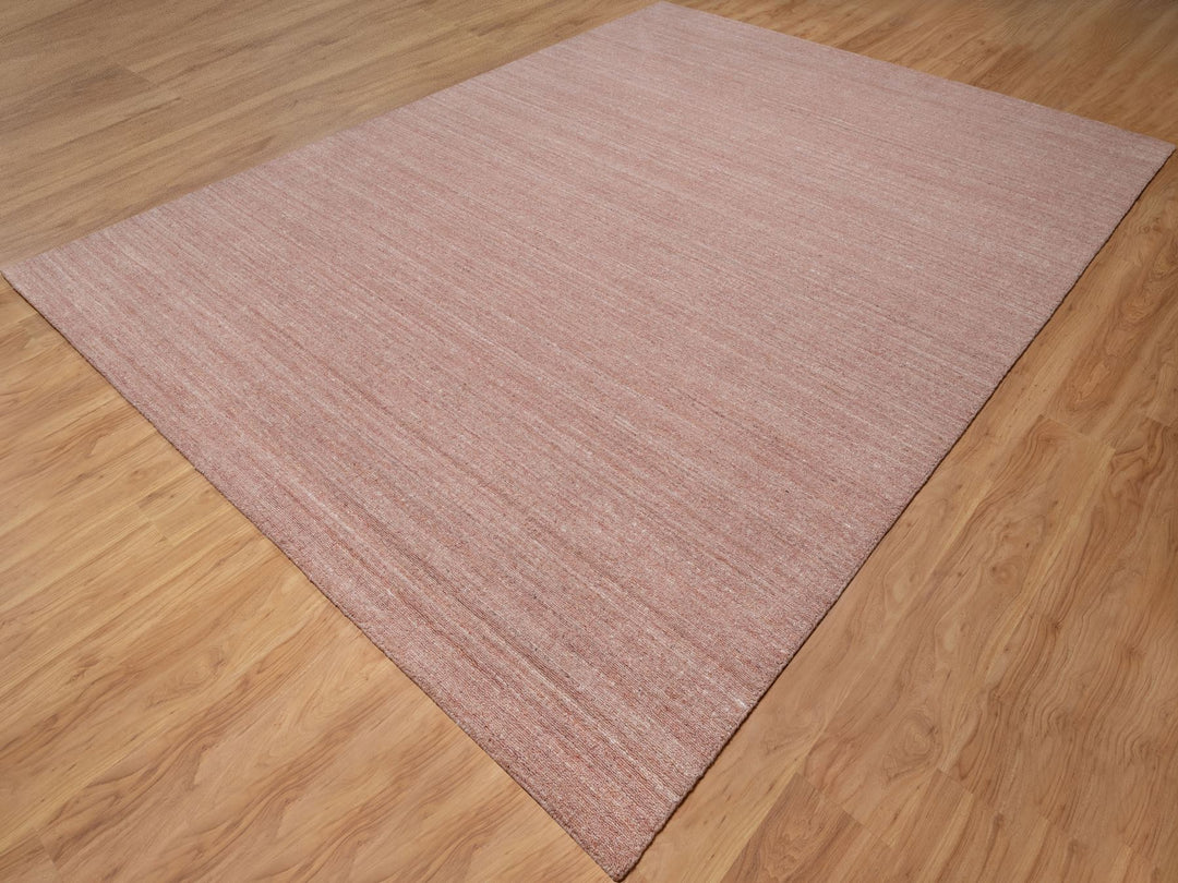 9'0" x 12'0" New Hand Loomed Pink Wool Rectangle Oriental Rug - MOA10291196