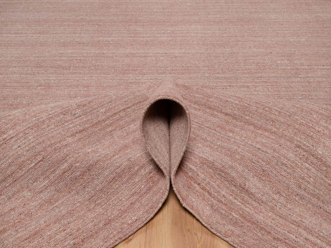 9'0" x 12'0" New Hand Loomed Pink Wool Rectangle Oriental Rug - MOA10291196