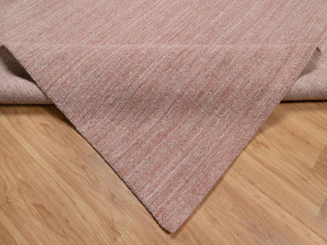 9'0" x 12'0" New Hand Loomed Pink Wool Rectangle Oriental Rug - MOA10291196