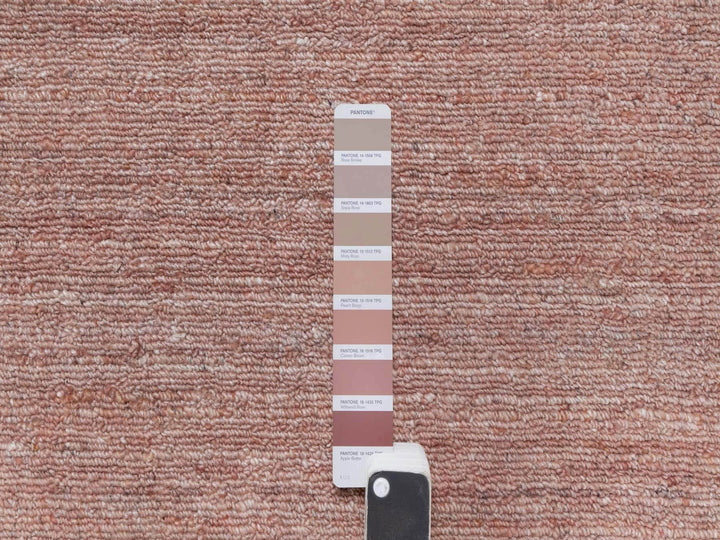 9'0" x 12'0" New Hand Loomed Pink Wool Rectangle Oriental Rug - MOA10291196