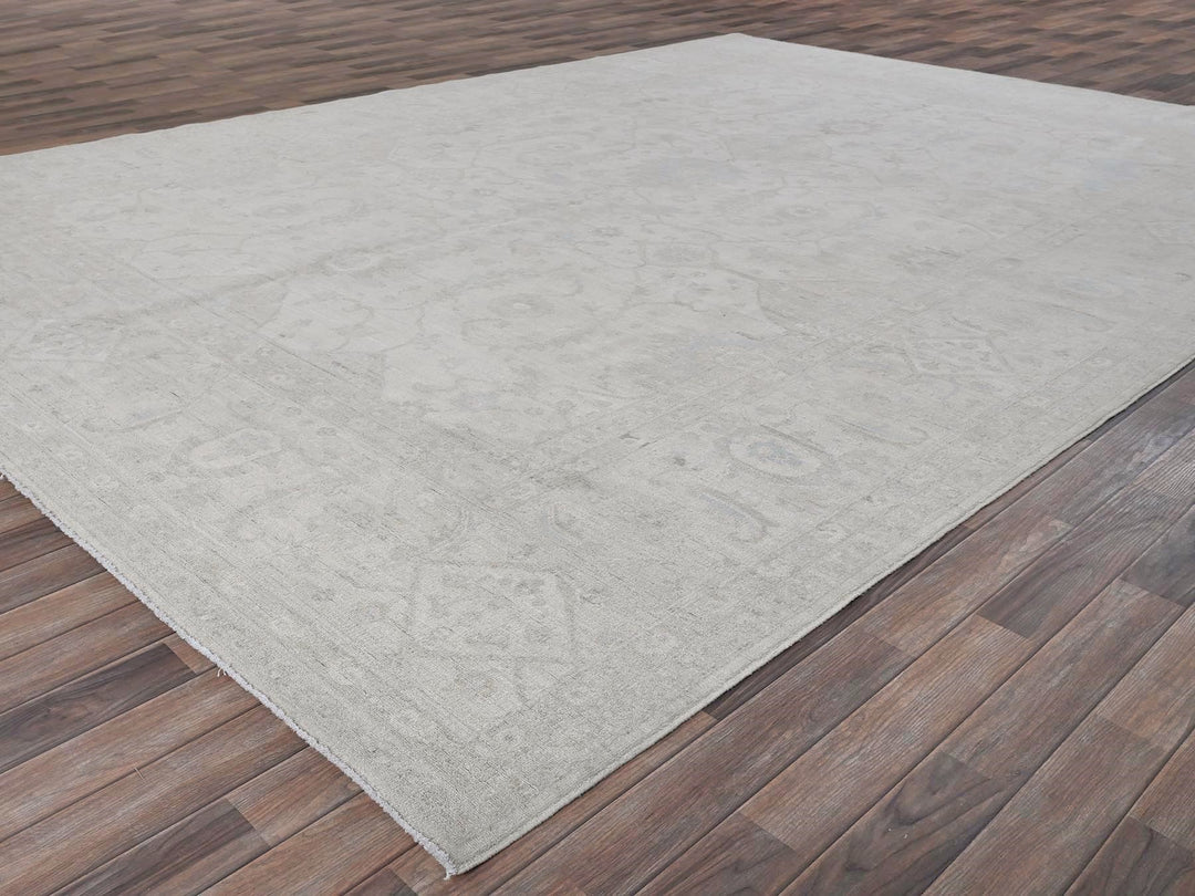 10'2" x 13'9" New Hand Knotted Ivory Wool Rectangle Oriental Rug - MOA102911