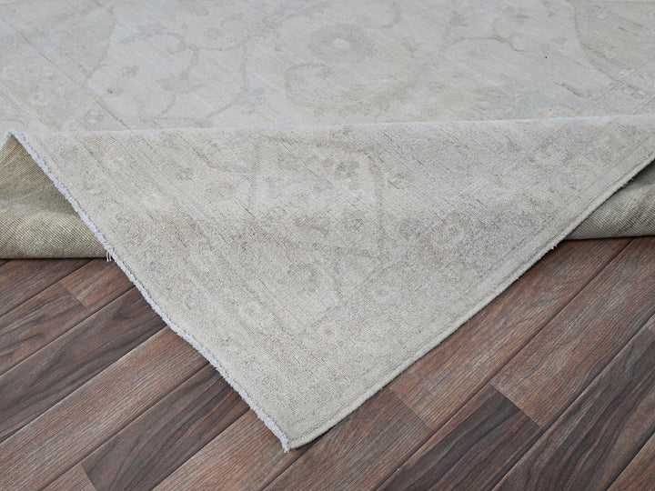 10'2" x 13'9" New Hand Knotted Ivory Wool Rectangle Oriental Rug - MOA102911