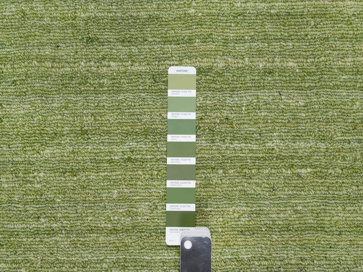 2'1" x 3'0" New Hand Loomed Green Wool Rectangle Oriental Rug - MOA10291200
