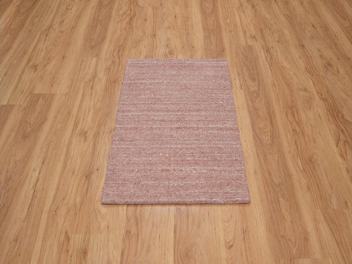 2'0" x 3'0" New Hand Loomed Pink Wool Rectangle Oriental Rug - MOA10291205