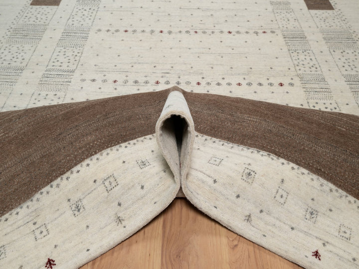 7'9" x 9'8" New Hand Knotted Ivory Wool Rectangle Oriental Rug - MOA10291218