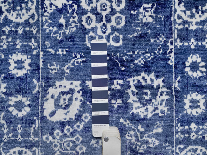 2'1" x 3'2" New Hand Knotted Blue Wool & Silk Rectangle Oriental Rug - MOA10291228
