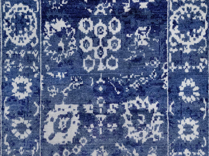 2'1" x 3'2" New Hand Knotted Blue Wool & Silk Rectangle Oriental Rug - MOA10291228