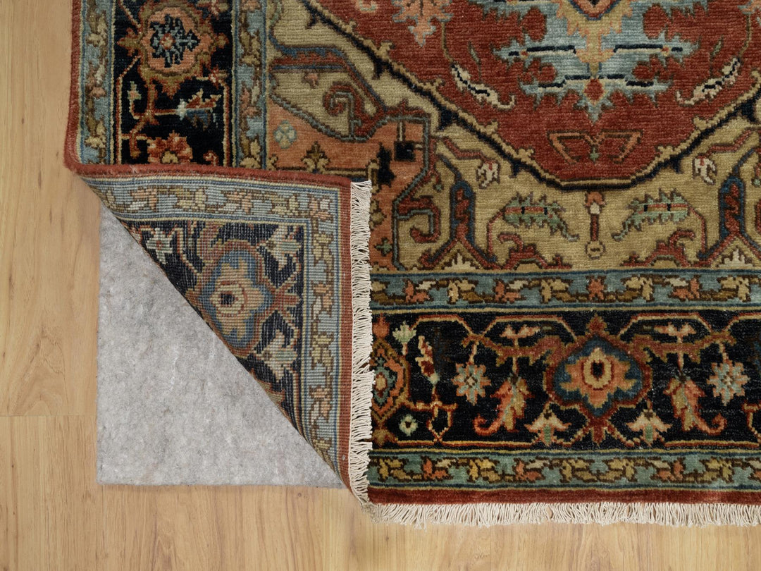 4'1" x 6'1" New Hand Knotted Red Wool Rectangle Oriental Rug - MOA10291233
