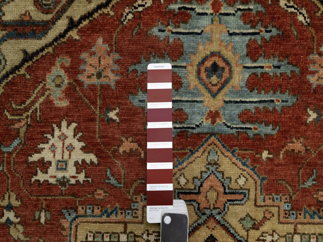4'1" x 6'1" New Hand Knotted Red Wool Rectangle Oriental Rug - MOA10291233