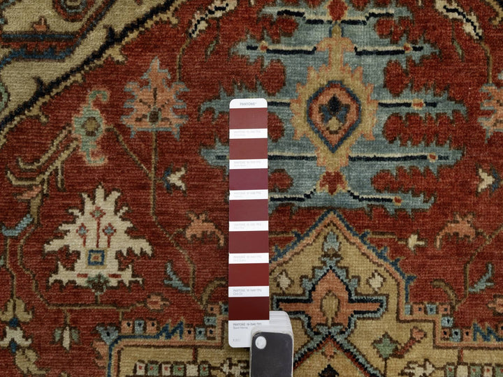 4'1" x 6'1" New Hand Knotted Red Wool Rectangle Oriental Rug - MOA10291233