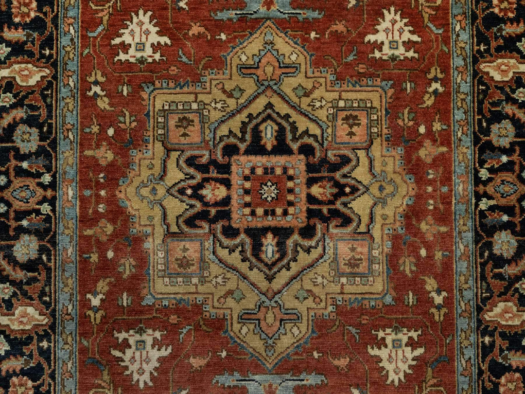 4'1" x 6'1" New Hand Knotted Red Wool Rectangle Oriental Rug - MOA10291233