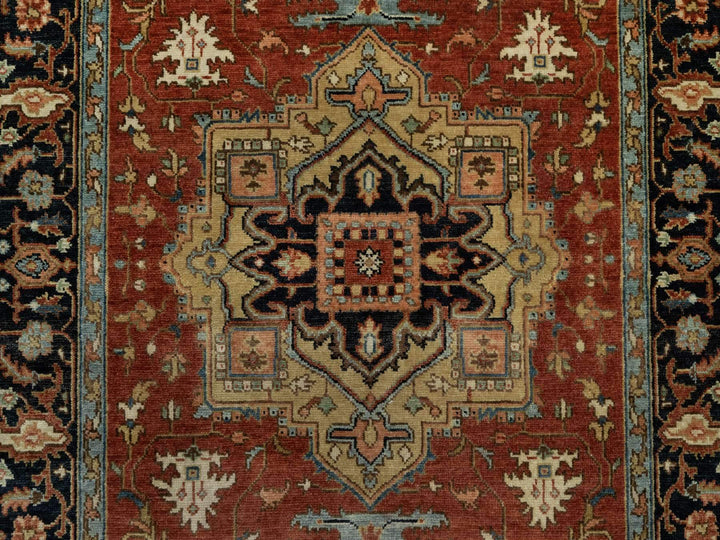 4'1" x 6'1" New Hand Knotted Red Wool Rectangle Oriental Rug - MOA10291233