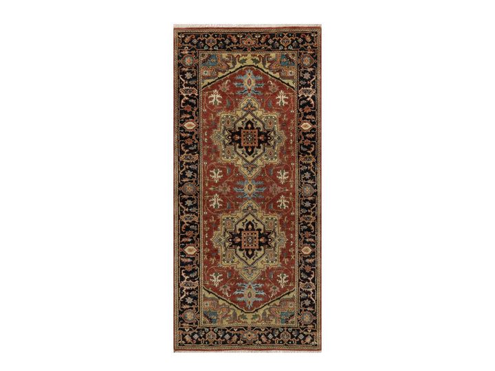 2'9" x 6'0" New Hand Knotted Red Wool Runner Oriental Rug - MOA10291236