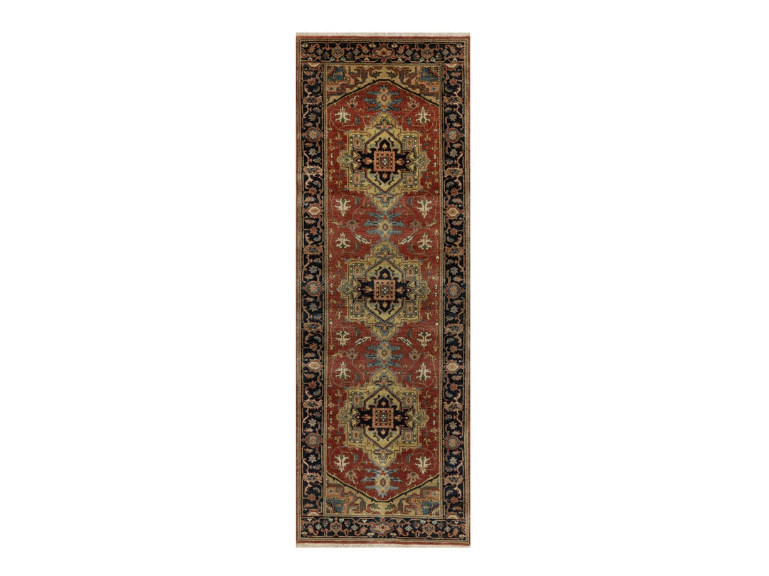 2'9" x 8'0" New Hand Knotted Red Wool Runner Oriental Rug - MOA10291239