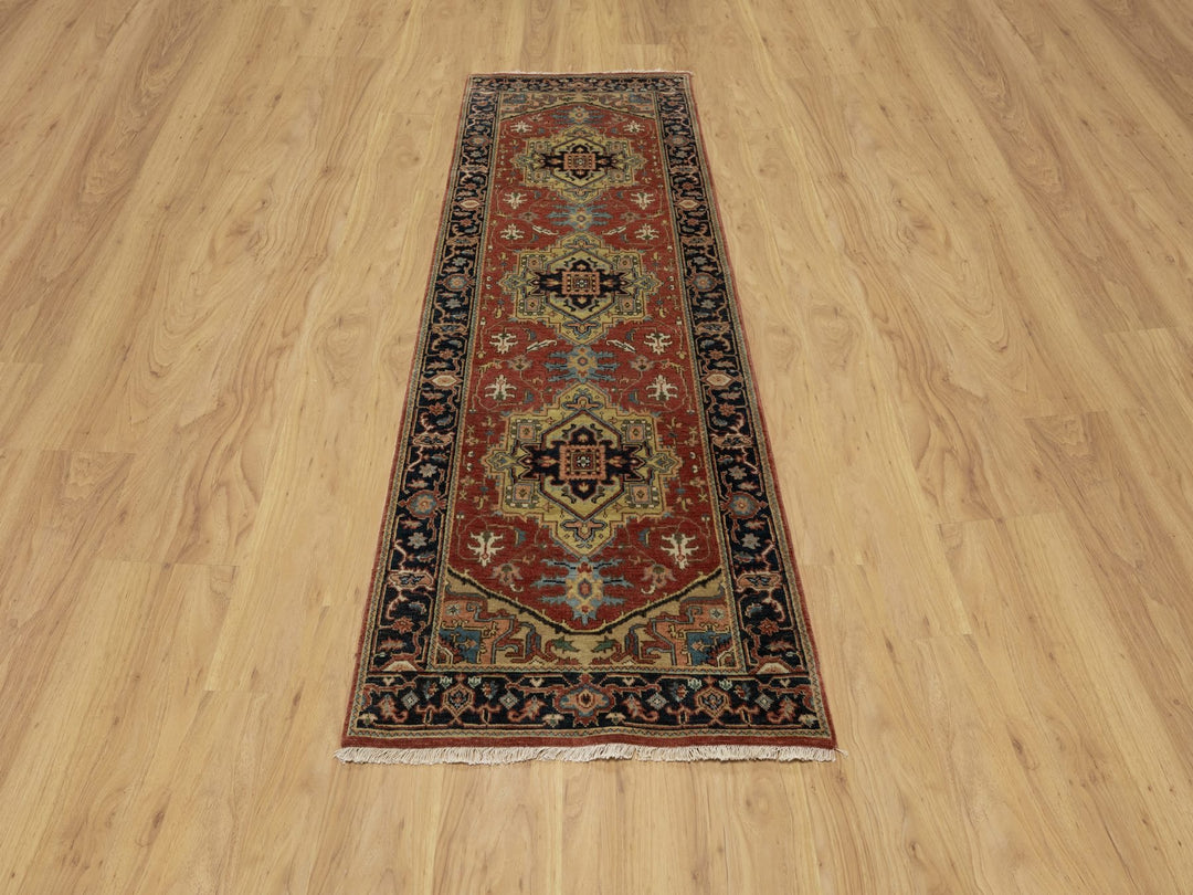 2'9" x 8'0" New Hand Knotted Red Wool Runner Oriental Rug - MOA10291239