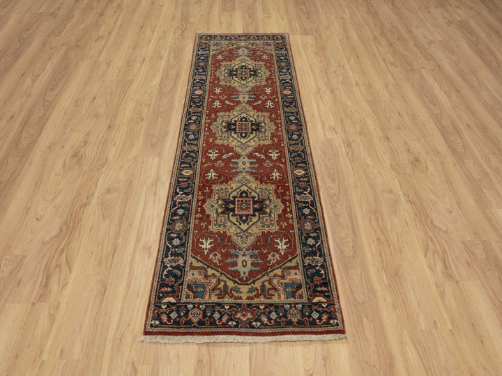 2'6" x 8'0" New Hand Knotted Red Wool Runner Oriental Rug - MOA10291240