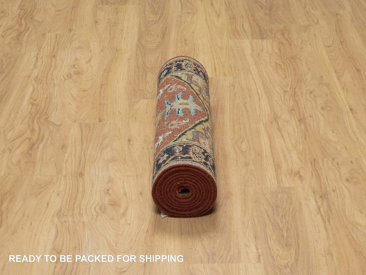 2'8" x 9'11" New Hand Knotted Red Wool Runner Oriental Rug - MOA10291243