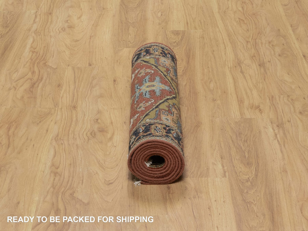 2'7" x 7'10" New Hand Knotted Red Wool Runner Oriental Rug - MOA10291246