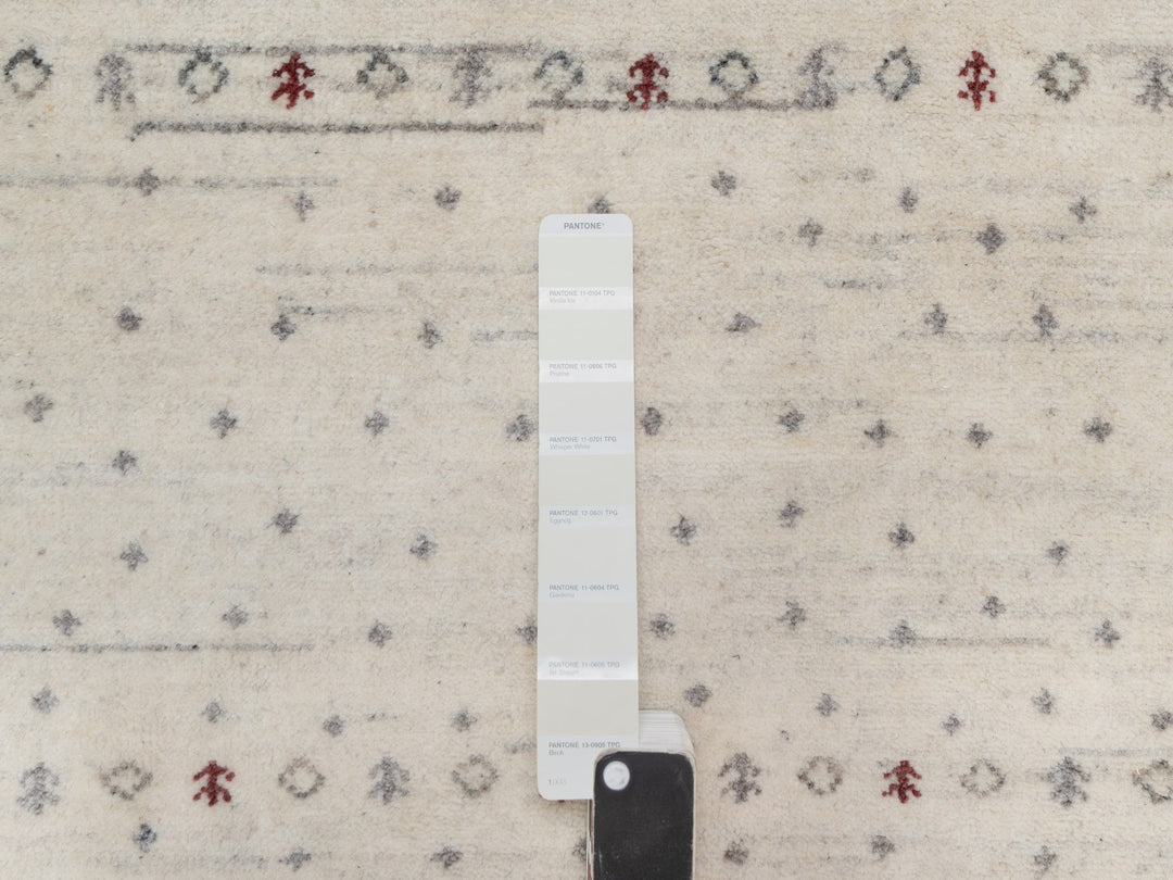 5'0" x 7'11" New Hand Knotted Ivory Wool Rectangle Oriental Rug - MOA10291248