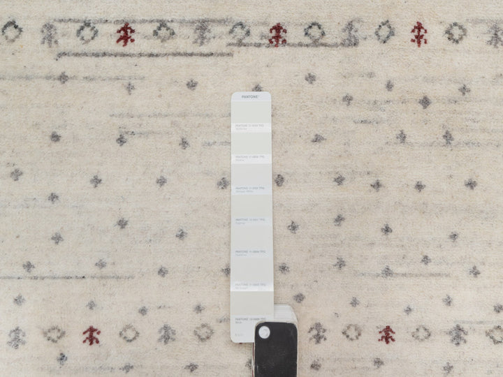 5'0" x 7'11" New Hand Knotted Ivory Wool Rectangle Oriental Rug - MOA10291248