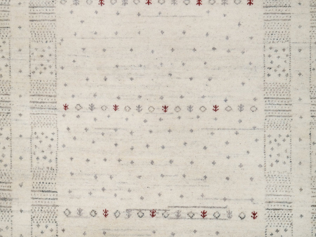 5'0" x 7'11" New Hand Knotted Ivory Wool Rectangle Oriental Rug - MOA10291248