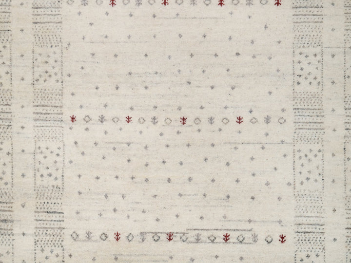 5'0" x 7'11" New Hand Knotted Ivory Wool Rectangle Oriental Rug - MOA10291248