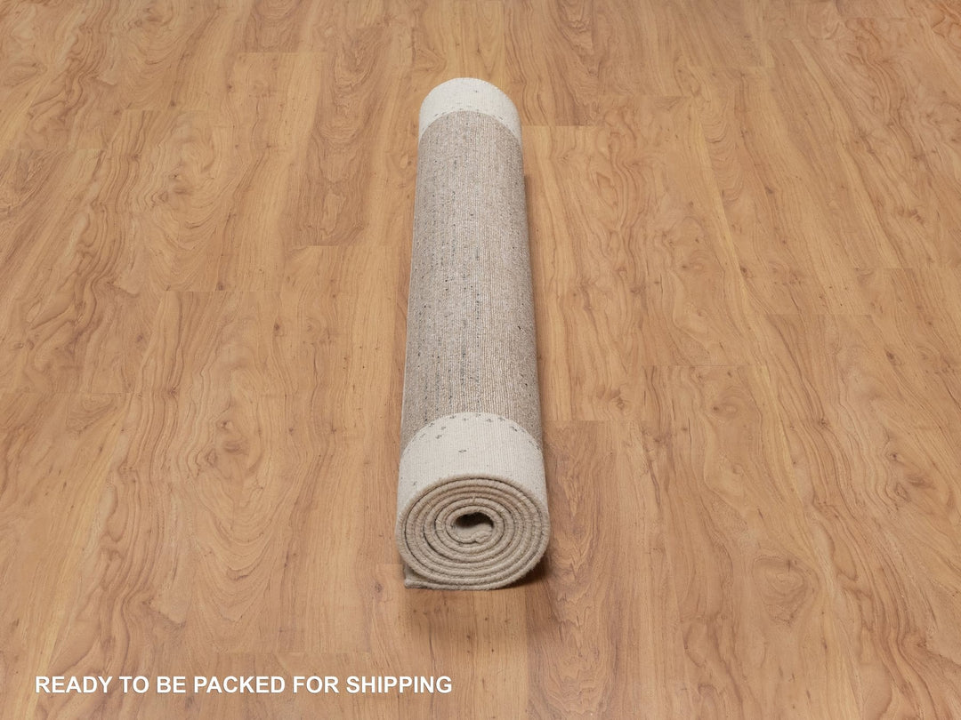 5'0" x 7'11" New Hand Knotted Ivory Wool Rectangle Oriental Rug - MOA10291248