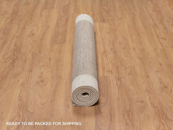 5'0" x 7'11" New Hand Knotted Ivory Wool Rectangle Oriental Rug - MOA10291248