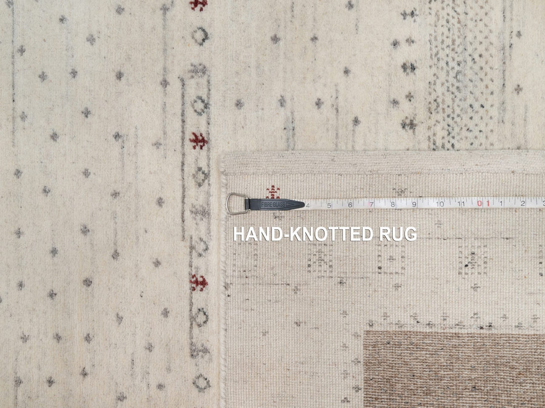 5'0" x 7'11" New Hand Knotted Ivory Wool Rectangle Oriental Rug - MOA10291248