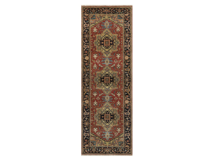 2'7" x 7'10" New Hand Knotted Red Wool Runner Oriental Rug - MOA10291251
