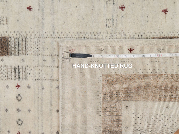 2'8" x 7'11" New Hand Knotted Ivory Wool Runner Oriental Rug - MOA10291259