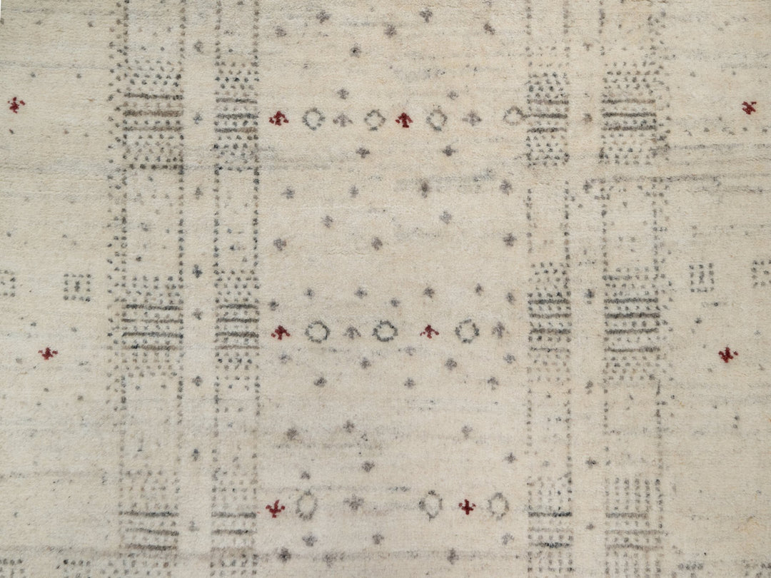 2'7" x 3'11" New Hand Knotted Ivory Wool Rectangle Oriental Rug - MOA10291261