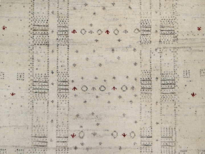 2'7" x 3'11" New Hand Knotted Ivory Wool Rectangle Oriental Rug - MOA10291261