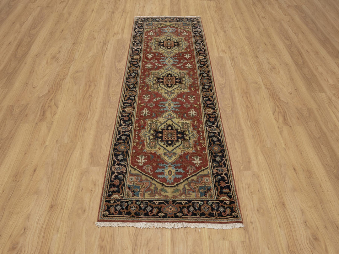 2'7" x 7'11" New Hand Knotted Red Wool Runner Oriental Rug - MOA10291263