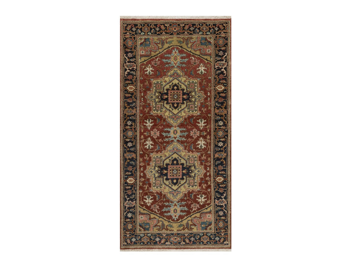 2'10" x 5'11" New Hand Knotted Red Wool Runner Oriental Rug - MOA10291264